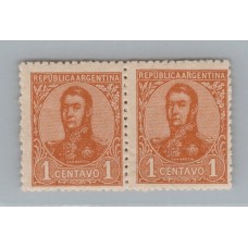 ARGENTINA 1908 GJ 276b PAREJA DE ESTAMPILLAS CON Y SIN FILIGRANA NUEVAS MINT U$ 15